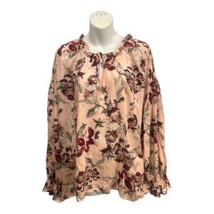 New Directions peasant Style top size 1 X. Light pink floral